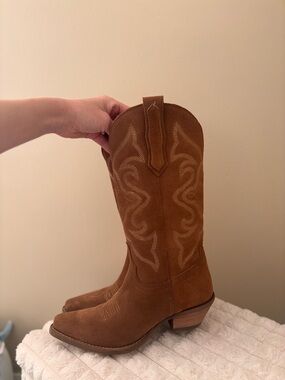 dingo Camel Leather Western Boot